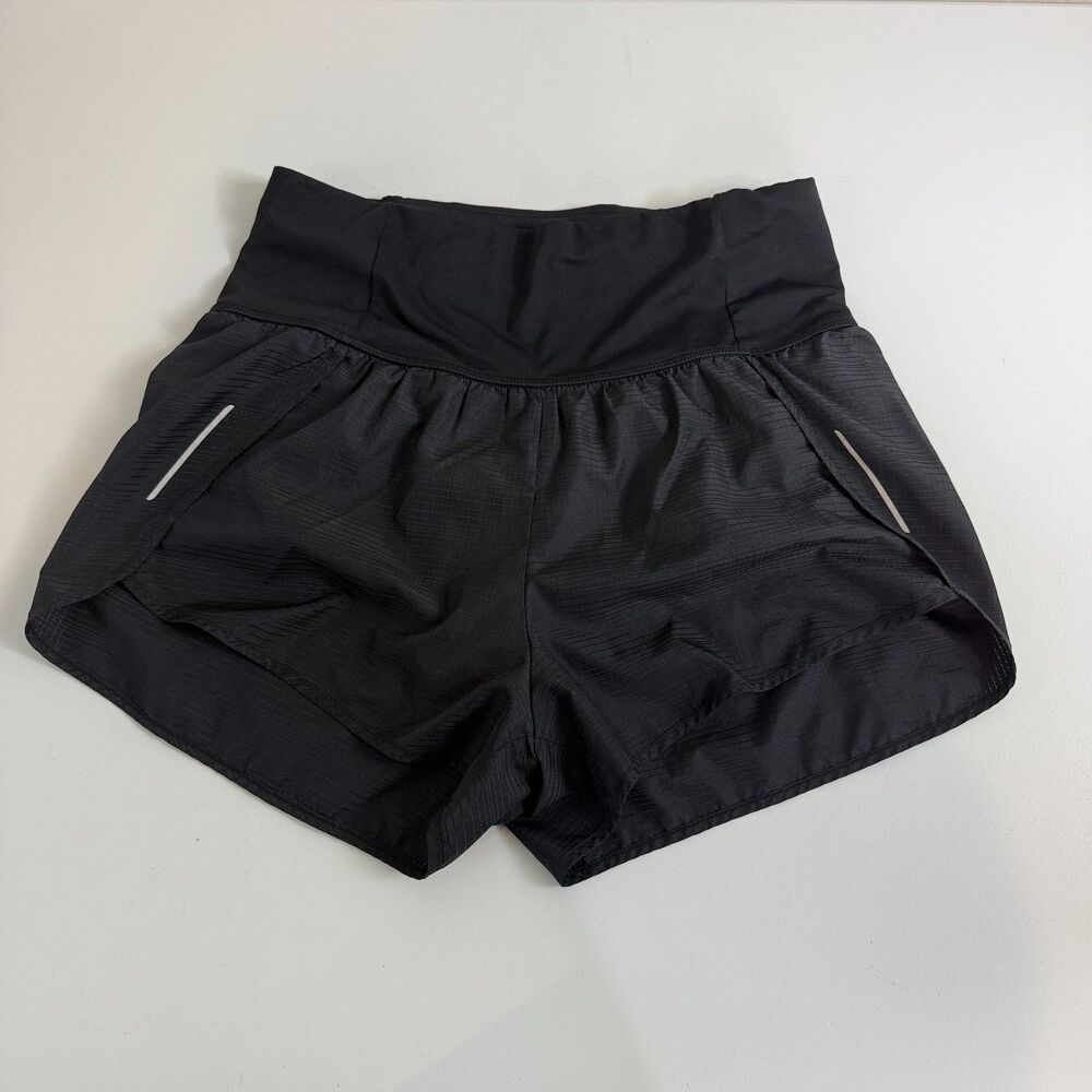 All In Motion Black Athletic Shorts Brief Liner Pocket High Waisted Women's M